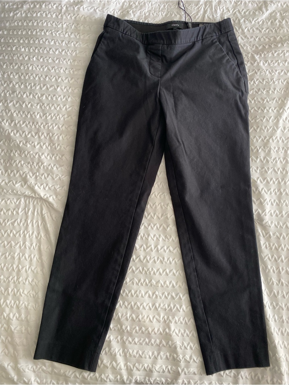 Theory Black Straight-Leg Pants